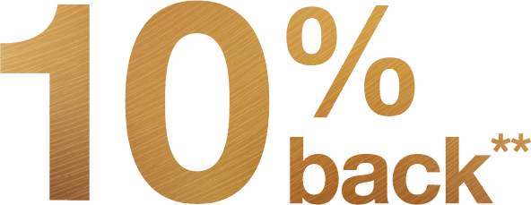 10% back**